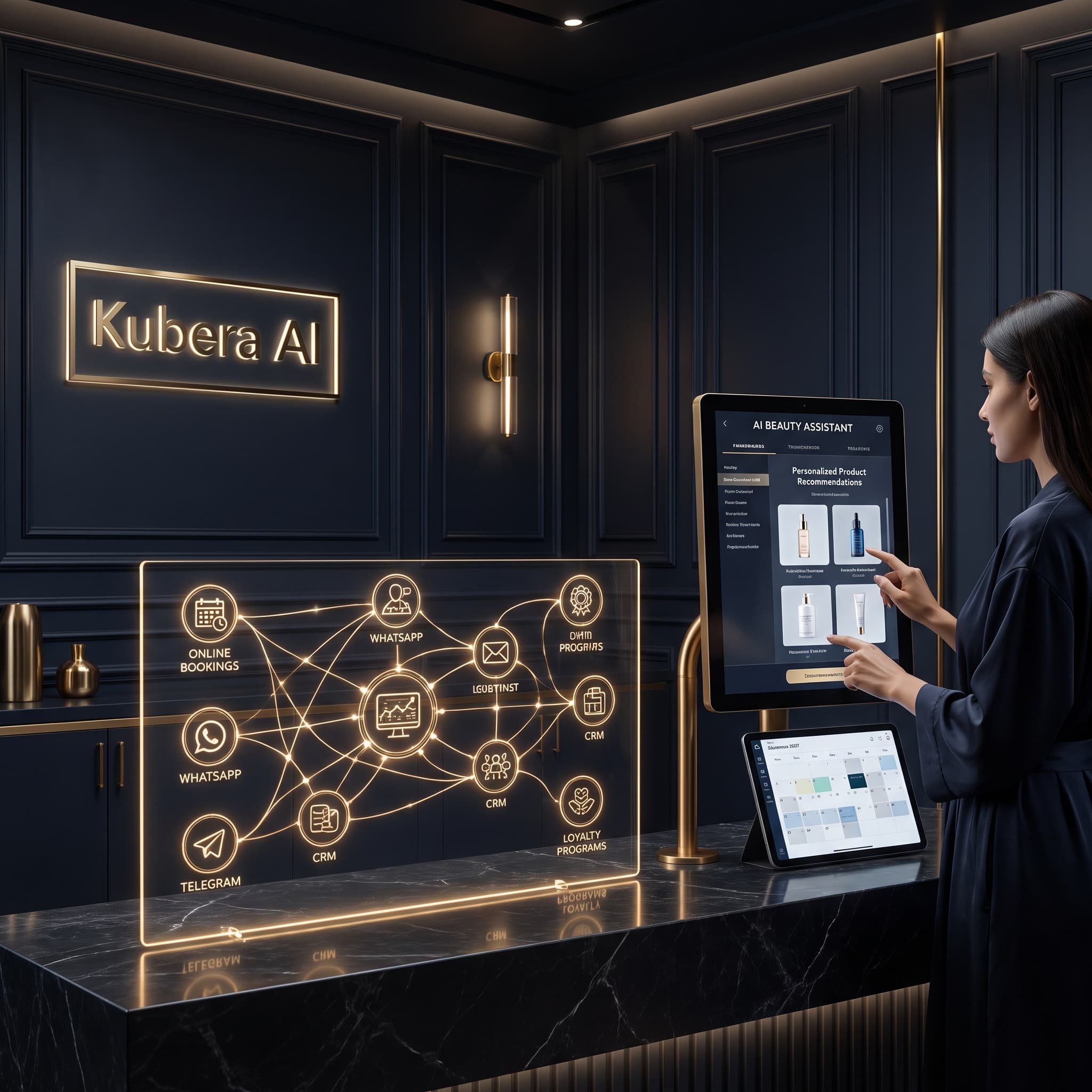 Kubera AI case dashboard for beauty and health automation
