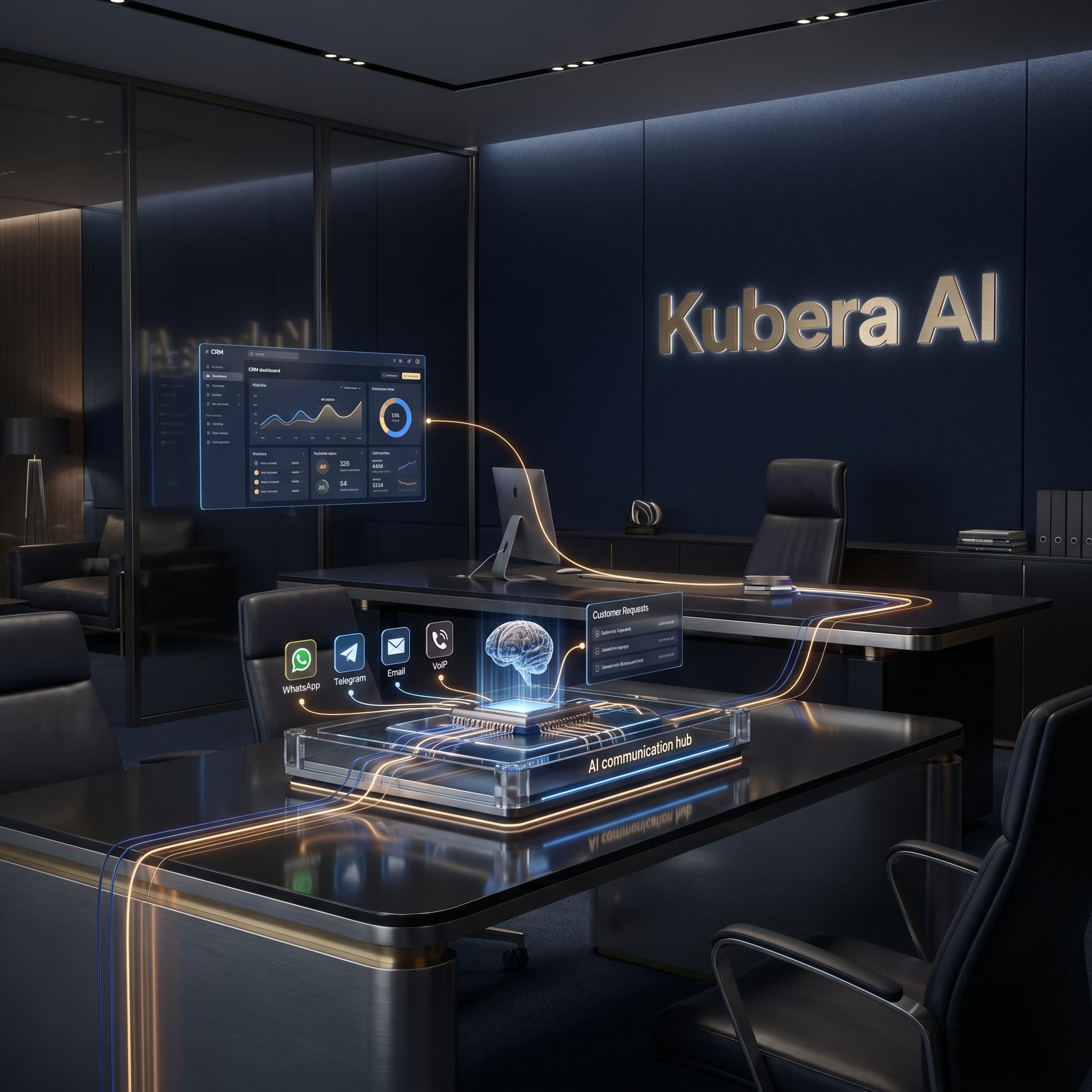 Kubera AI case dashboard for customer communications automation