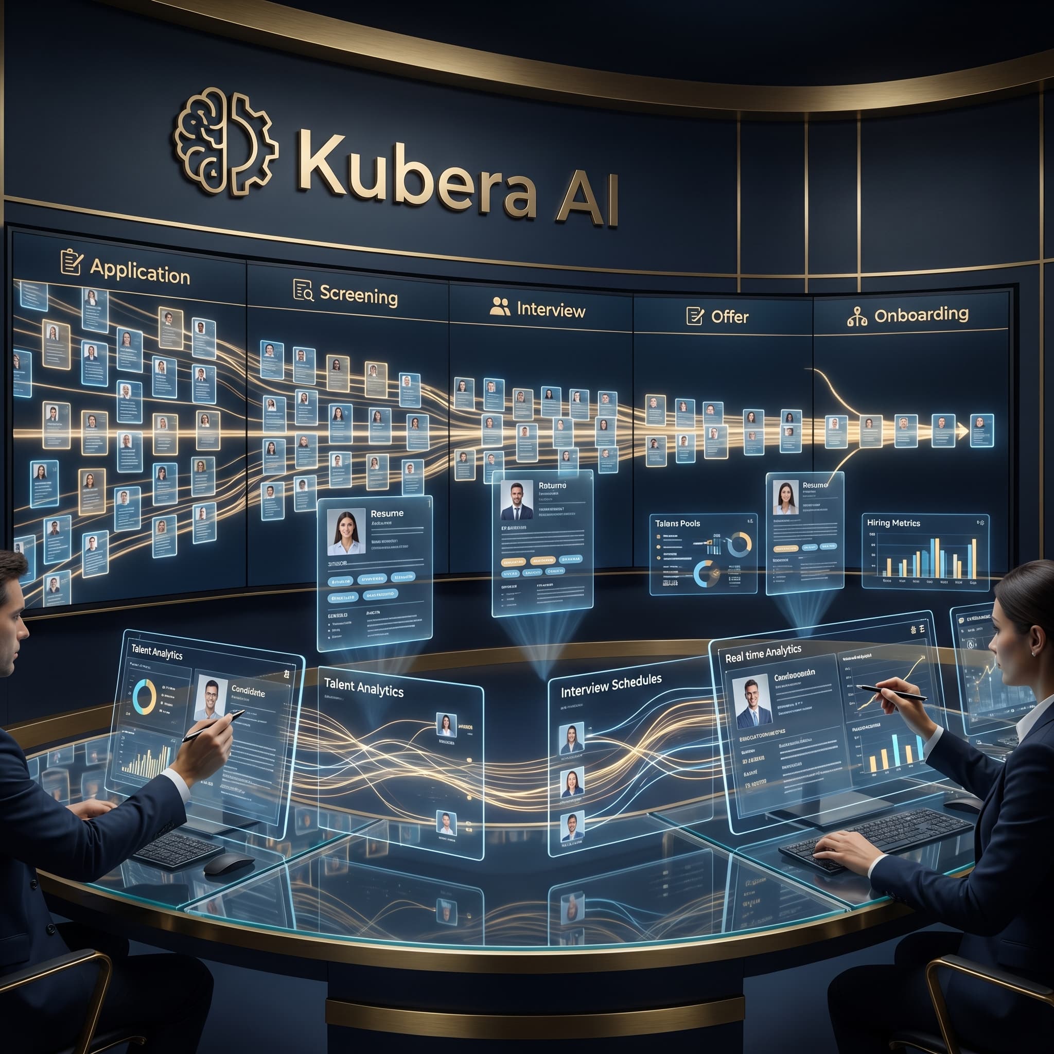 Kubera AI case dashboard for HR and hiring automation