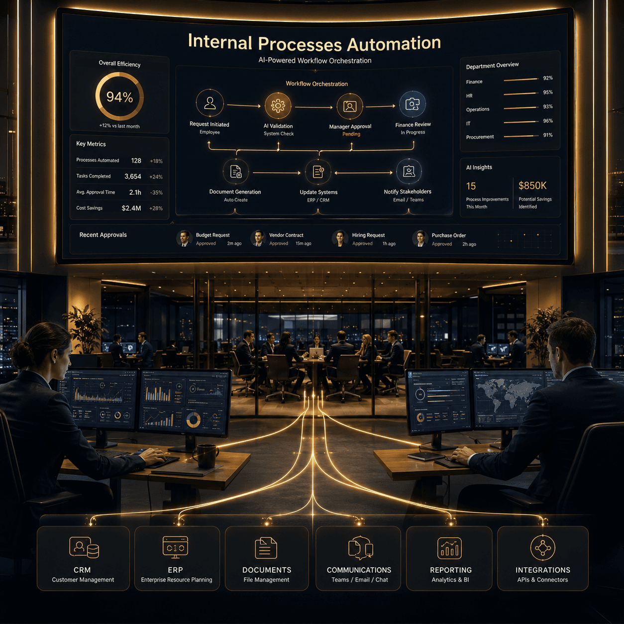 Kubera AI case dashboard for internal process automation