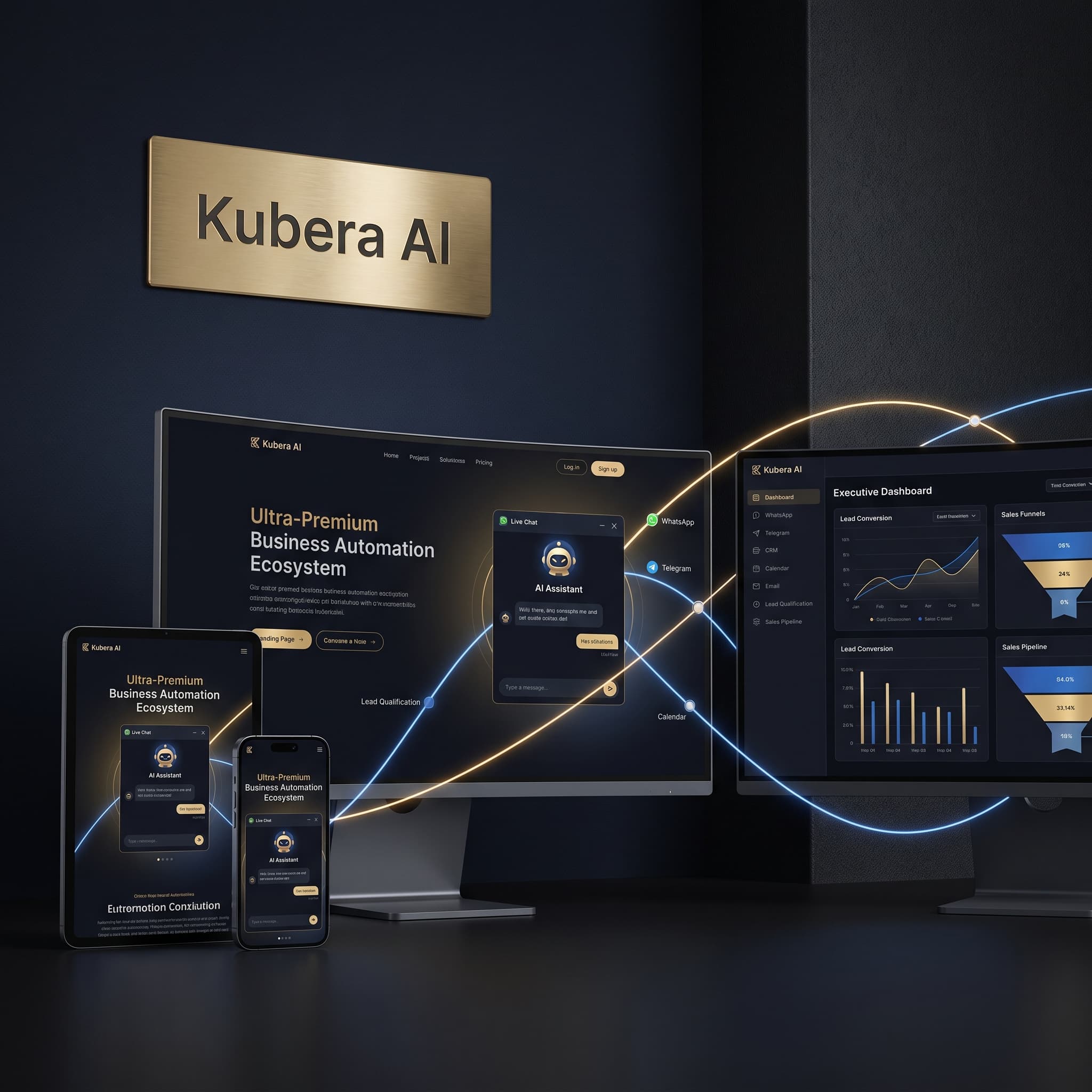 Kubera AI landing page GPT-NTI automation system dashboard