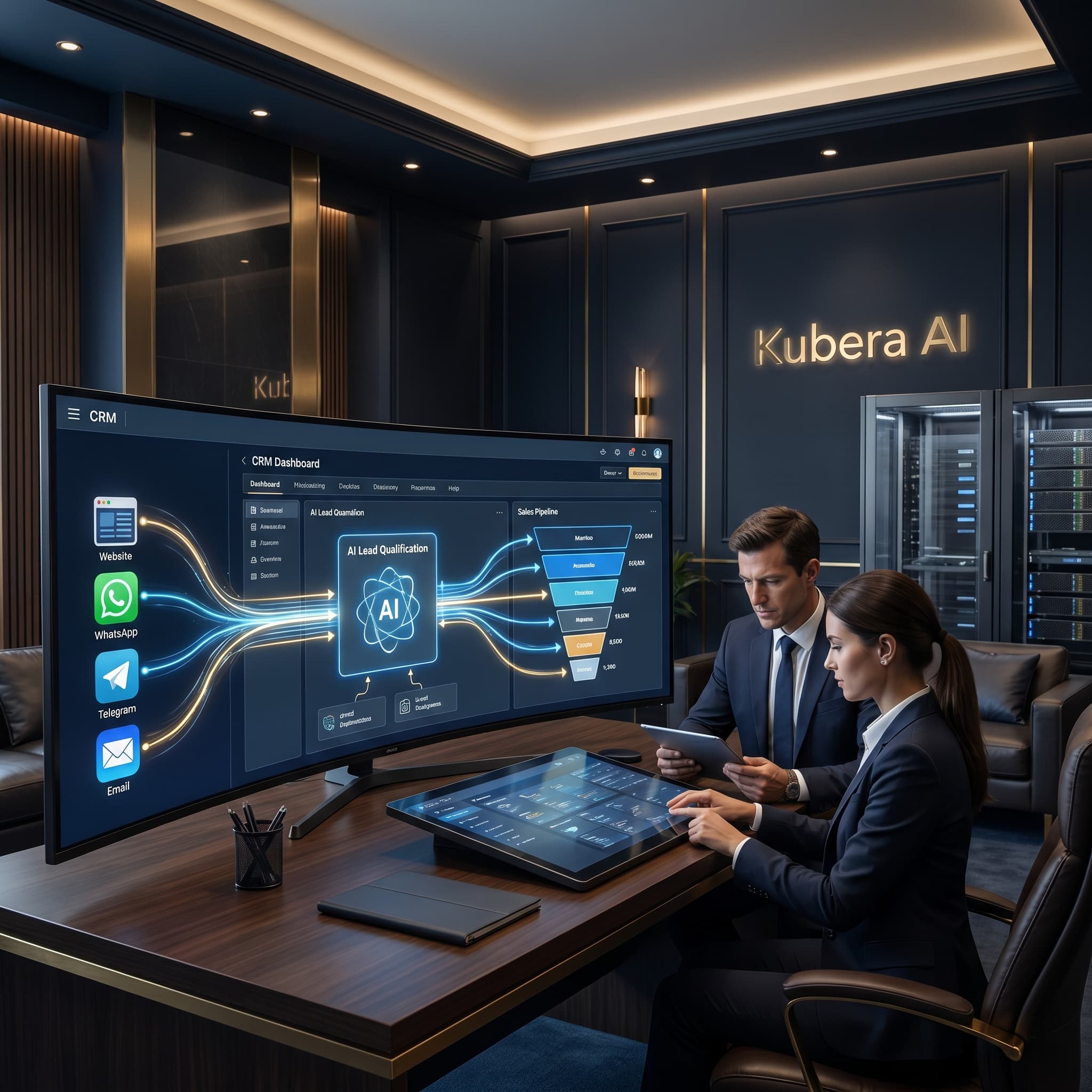 Kubera AI case dashboard for sales and lead automation